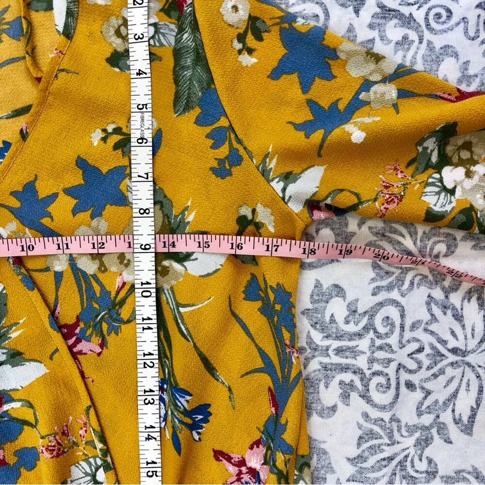 Blue Rain Mustard Floral V Neck Top - Picture 8 of 16